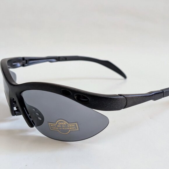 NWT Vintage 90's PC Large Oval Semi-Rimless Sporty Sunglasses (M. Black) - Picture 3 of 5